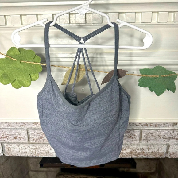 Athleta grey longline bra size Xs extra small heathered grey strappy back - Picture 1 of 3